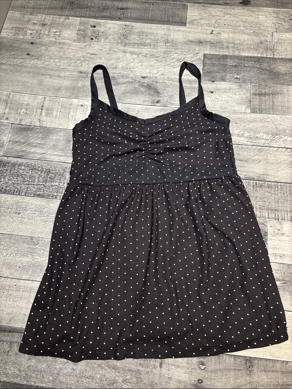 Black Polka Dot Spaghetti Strap Tank Top